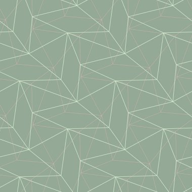 Duvar kağıtları, Tekstil ve kumaş için pembe elemanları ile geometrik yeşil sorunsuz arka plan