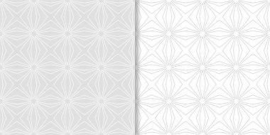 Işık gri geometrik süsler. Web, Tekstil ve duvar kağıtları için dikişsiz desen seti