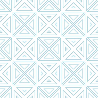 Beyaz ve mavi geometrik süsleme. Web, Tekstil ve duvar kağıtları için seamless modeli