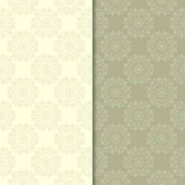 Zeytin yeşili çiçek arka planlar. Tekstil ve duvar kağıtları için dikişsiz desen seti