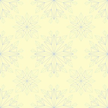 Çiçek desenli sorunsuz arka plan. Bej renkli arka plan duvar kağıtları, Tekstil ve kumaş için mavi ve yeşil ışık çiçek öğeleri ile