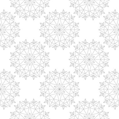 Beyaz arka plan üzerine açık gri çiçek süsleme. Tekstil ve duvar kağıtları için seamless modeli