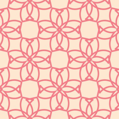 Kırmızı ve bej geometrik süsleme. Web, Tekstil ve duvar kağıtları için seamless modeli