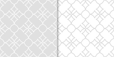 Işık gri geometrik süsler. Web, Tekstil ve duvar kağıtları için dikişsiz desen seti