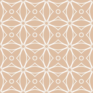Bej ve beyaz geometrik süsleme. Web, Tekstil ve duvar kağıtları için seamless modeli