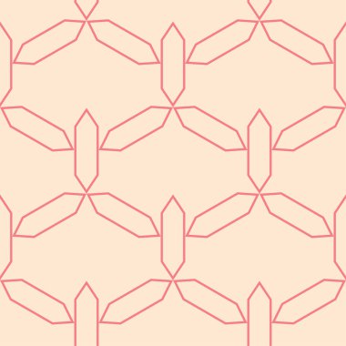 Kırmızı ve bej geometrik süsleme. Web, Tekstil ve duvar kağıtları için seamless modeli