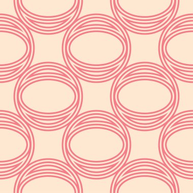 Kırmızı ve bej geometrik süsleme. Web, Tekstil ve duvar kağıtları için seamless modeli