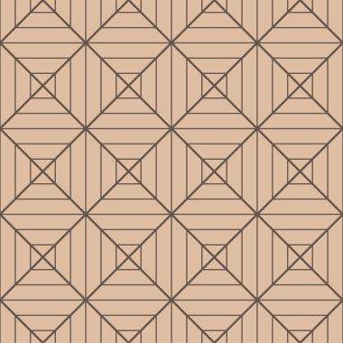 Bej ve kahverengi geometrik süsleme. Web, Tekstil ve duvar kağıtları için seamless modeli