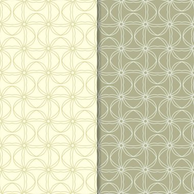 Zeytin yeşili geometrik süsler. Web, Tekstil ve duvar kağıtları için dikişsiz desen seti