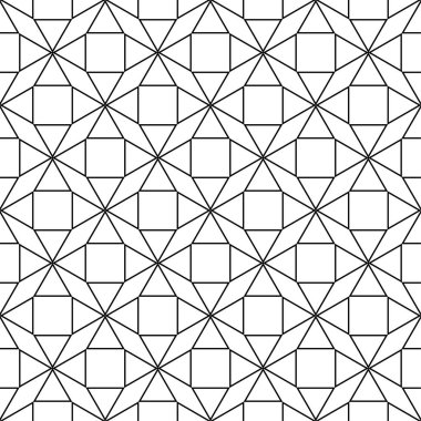 Beyaz arka planda siyah geometrik seamless modeli. Süsleme için web, Tekstil ve duvar kağıtları