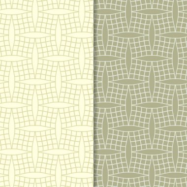 Zeytin yeşili geometrik süsler. Web, Tekstil ve duvar kağıtları için dikişsiz desen seti
