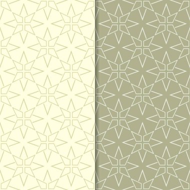 Web, Tekstil ve duvar kağıtları için dikişsiz desen zeytin yeşili geometrik ayarla