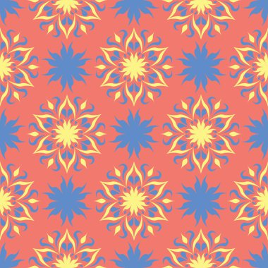 Parlak renkli kesintisiz arka plan. Kırmızı sarı ve mavi bir arka plan duvar kağıtları, Tekstil ve kumaş için