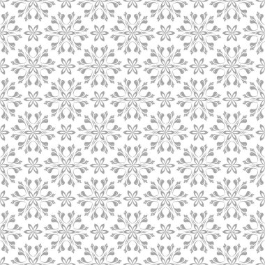 Işık gri çiçek süs tasarım beyaz. Tekstil ve duvar kağıtları için seamless modeli