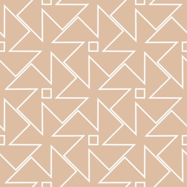 Bej ve beyaz geometrik süsleme. Web, Tekstil ve duvar kağıtları için seamless modeli
