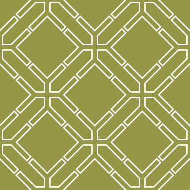 Zeytin yeşili ve beyaz geometrik süsleme. Web, Tekstil ve duvar kağıtları için seamless modeli