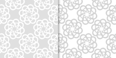 Işık gri çiçek arka planlar. Tekstil ve duvar kağıtları için dikişsiz desen seti