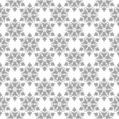 Beyaz arka plan üzerine açık gri çiçek tasarım. Tekstil ve duvar kağıtları için seamless modeli