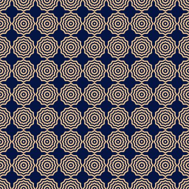 Altın mavi geometrik soyut seamless modeli. Arka plan için duvar kağıdı, tekstil