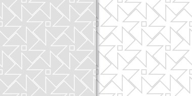 Işık gri geometrik süsler. Web, Tekstil ve duvar kağıtları için dikişsiz desen seti