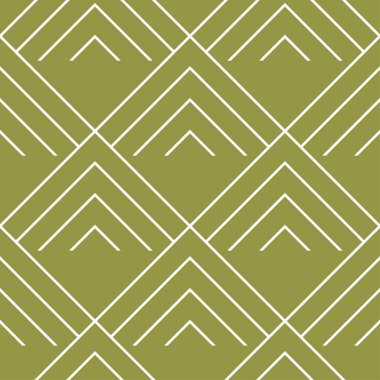 Zeytin yeşili ve beyaz geometrik süsleme. Web, Tekstil ve duvar kağıtları için seamless modeli