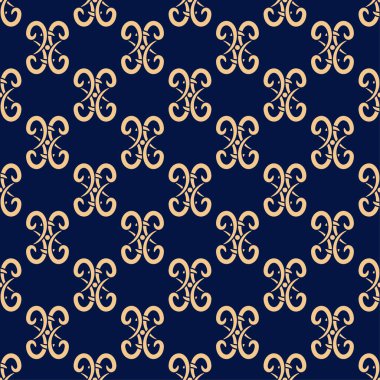 Tekstil, kumaş veya duvar kağıtları için soyut seamless modeli. Altın mavi arka plan