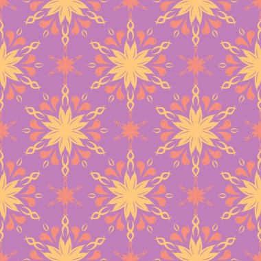 Çiçek seamless modeli. Tekstil ve duvar kağıtları için renkli tasarımı ile parlak mor arka plan