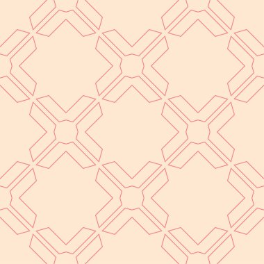 Geometrik süsleme. Kırmızı ve bej seamless modeli web, Tekstil ve duvar kağıtları için