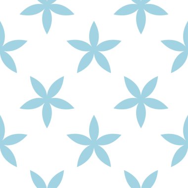 Beyaz zemin üzerine mavi çiçek tasarım. Tekstil ve duvar kağıtları için seamless modeli