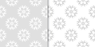 Çiçek arka ışık gri kümesi. Tekstil ve duvar kağıtları için dikişsiz desen