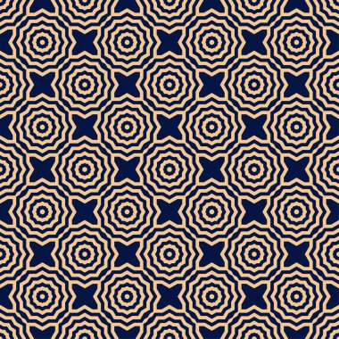 Altın mavi geometrik soyut seamless modeli. Arka plan için duvar kağıdı, tekstil