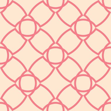 Kırmızı ve bej geometrik süsleme. Web, Tekstil ve duvar kağıtları için seamless modeli