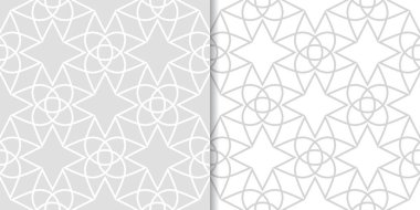 Işık gri geometrik süsler. Web, Tekstil ve duvar kağıtları için dikişsiz desen seti