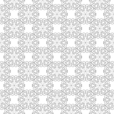 Beyaz arka plan üzerine açık gri çiçek süsleme. Tekstil ve duvar kağıtları için seamless modeli