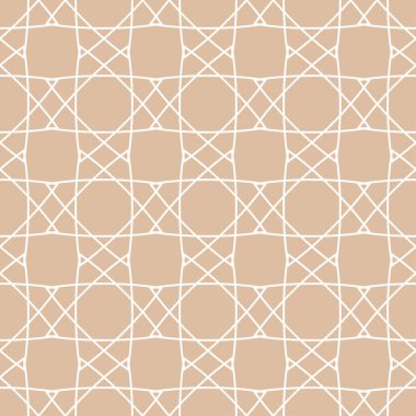 Bej ve beyaz geometrik süsleme. Web, Tekstil ve duvar kağıtları için seamless modeli