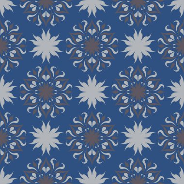 Sorunsuz çiçek desenli. Koyu mavi arka plan duvar kağıtları, Tekstil ve kumaş için çiçek tasarımları ile