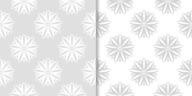 Işık gri çiçek arka planlar. Tekstil ve duvar kağıtları için dikişsiz desen seti