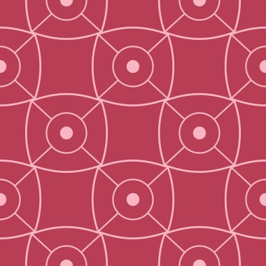 Kırmızı ve soluk pembe geometrik süsleme. Web, Tekstil ve duvar kağıtları için seamless modeli
