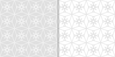 Işık gri geometrik süsler. Web, Tekstil ve duvar kağıtları için dikişsiz desen seti