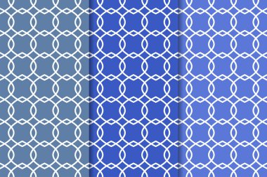 Mavi geometrik süsler. Web, Tekstil ve duvar kağıtları için dikey Dikişsiz desen seti