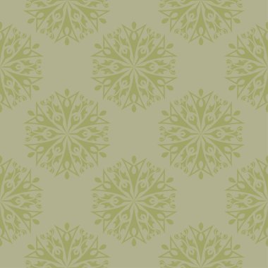 Zeytin yeşili çiçek süsleme. Tekstil ve duvar kağıtları için seamless modeli