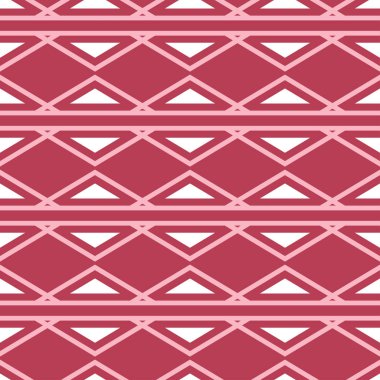 Geometrik kırmızı sorunsuz arka plan. Soluk kırmızı desen duvar kağıtları, Tekstil ve kumaş için