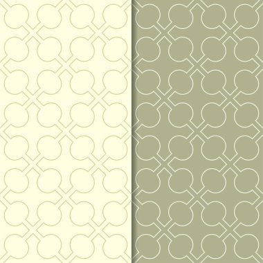 Zeytin yeşili geometrik süsler. Web, Tekstil ve duvar kağıtları için dikişsiz desen seti