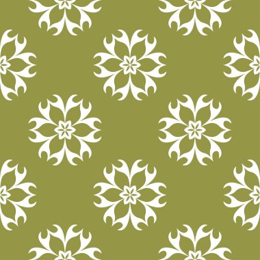 Zeytin yeşili çiçek süsleme. Tekstil ve duvar kağıtları için seamless modeli