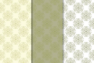 Zeytin yeşili çiçek sorunsuz süsler. Tekstil ve duvar kağıtları için dikey desenleri