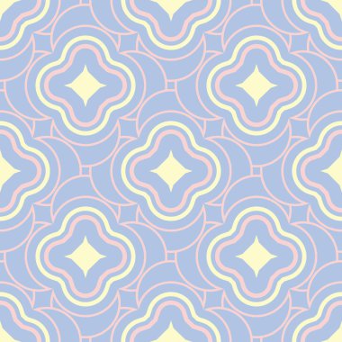 Duvar kağıtları, Tekstil ve kumaş için bej ve pembe elemanları ile geometrik mavi seamless modeli