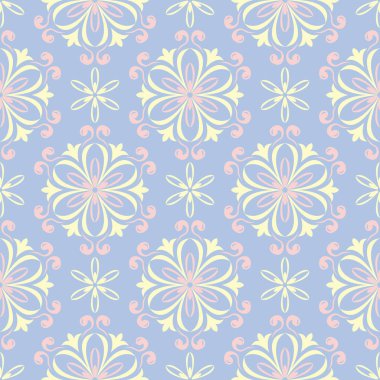 Soluk mavi sorunsuz arka plan. Çiçek desenli duvar kağıdı, Tekstil ve kumaş için