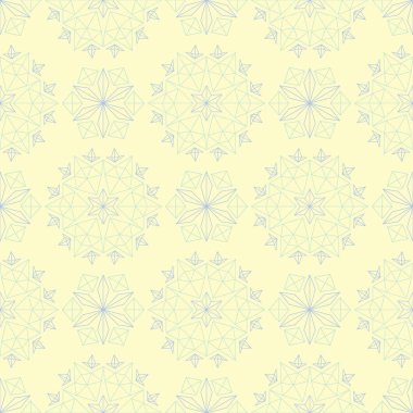 Çiçek seamless modeli. Bej renkli arka plan duvar kağıtları, Tekstil ve kumaş için mavi ve yeşil ışık çiçek öğeleri ile