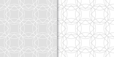 Işık gri geometrik süsler. Web, Tekstil ve duvar kağıtları için dikişsiz desen seti