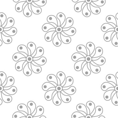 Beyaz arka plan üzerine açık gri çiçek öğe. Tekstil ve duvar kağıtları için seamless modeli
